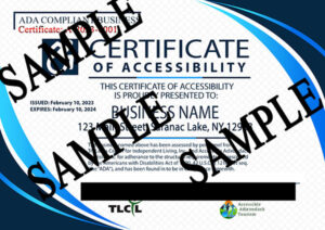 Certificate of Accessibility for ADA compliant businesses