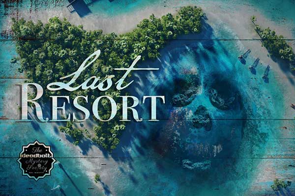Last Resort game cover with a tropical island overlayed with a spooky skull