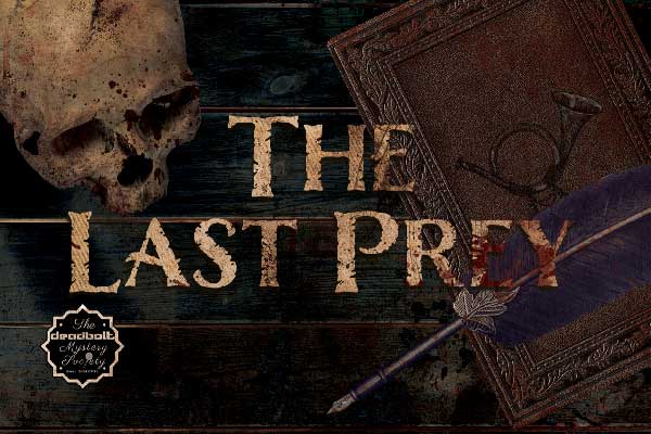 The Last Prey game cover with a skull , book with a French horn cover and a feather